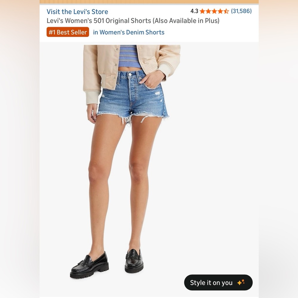 Levi's Women's Light Blue Distressed Cutoff Jean Shorts
